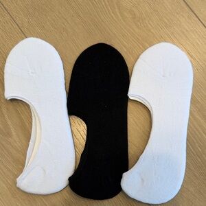 Women's No-Show Liner Socks - Black & White (3-Pack)